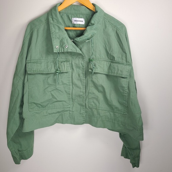 Vigoss Jackets & Blazers - Vigoss Utility Jacket Green 100% Cotton Oversized Fit EUC No Size Tag (Fits...